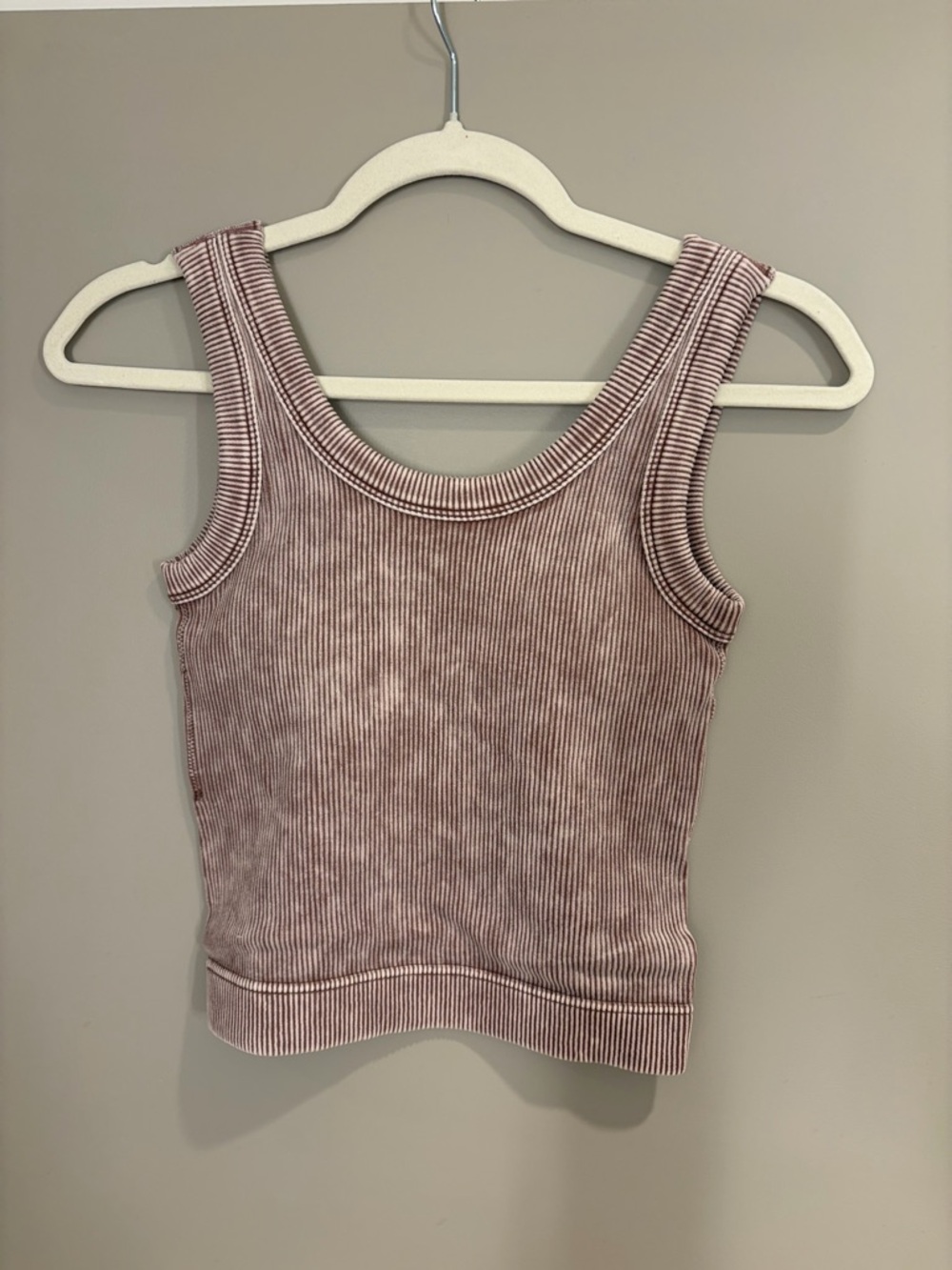 Zenana- Ribbed Tank Top in Mocha color.